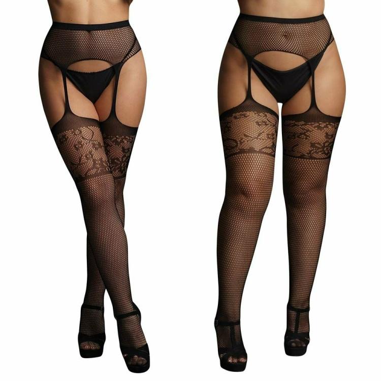 Bodystockings | Le Desir Garterbelt Stockings With Lace Top Bodystockings Bodystockings