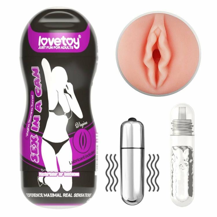 Male Masturbators | Lovetoy Sex In A Can Vagina Stamina Tunnel Vibrating Pocket Pussy Male Masturbators Male Masturbators