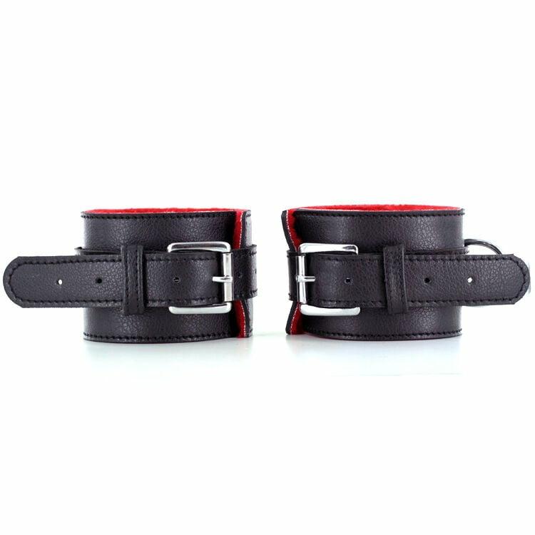 Restraints | Grain Leather Fur Lined Wrist Restraints Bondage Gear Restraints