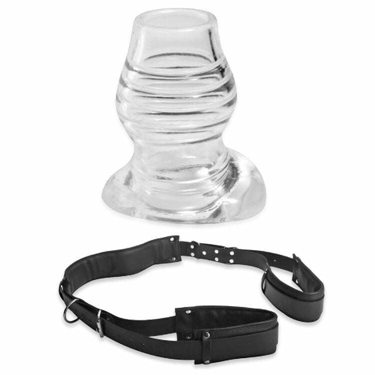 Restraints | Master Series Spread Me Open Thigh Harness With Hollow Butt Plug 3.5 Inches Anal Beads & Butt Plugs Anal Beads & Butt Plugs