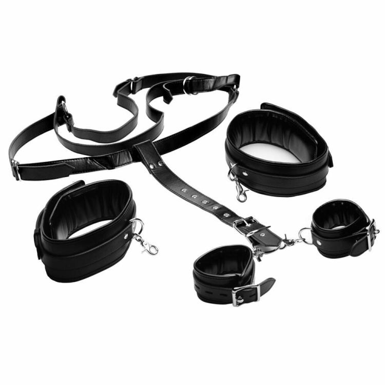 Restraints | Strict Leather Deluxe Thigh Sling With Wrist Cuffs Bondage Gear Restraints