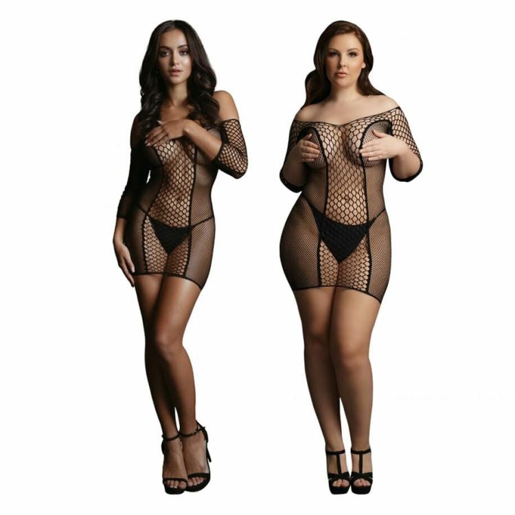 Women’s Fetish Wear | Le Desir Duo Net Sleeved Mini Dress Fetish Wear & Lingerie Sexy Lingerie