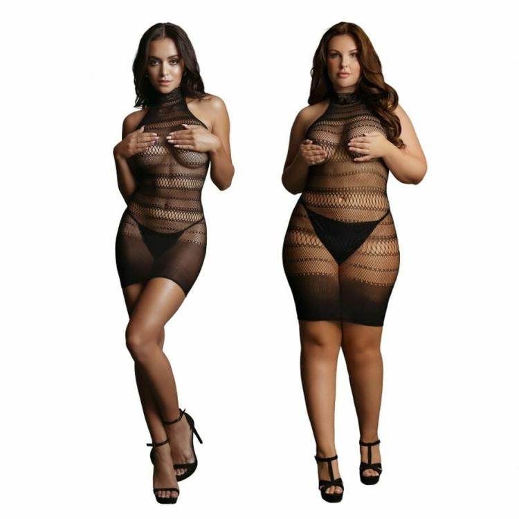 Women’s Fetish Wear | Le Desir High Lace Neck Net Mini Dress Fetish Wear & Lingerie Sexy Lingerie